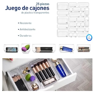 Foto 3 | Organizador De Cajones Joyas Maquillaje 25 Pzas Belug, De Plástico Transparente
