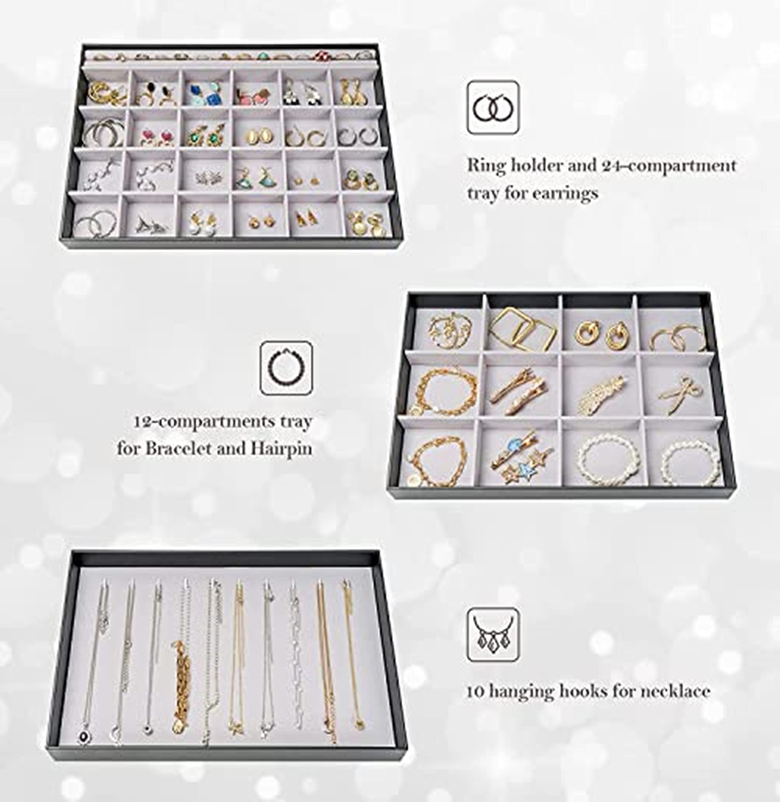 Foto 4 pulgar | Organizador De Joyas Procase Apilable Con Divisores Extraíbles - Venta Internacional.