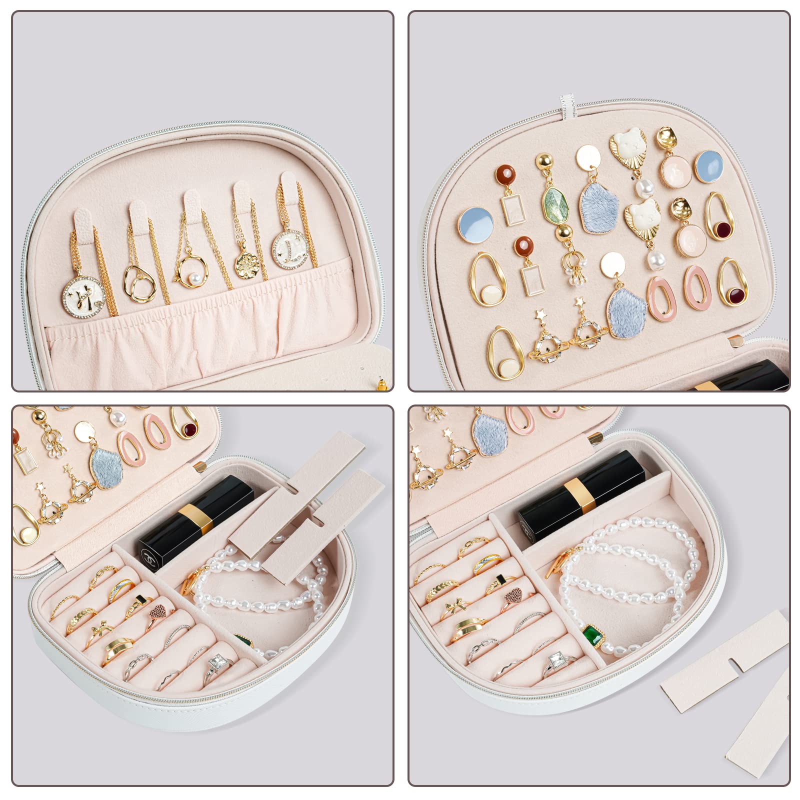 Foto 4 pulgar | Joyero Procase, Tamaño Viaje, Piel Sintética Con Forma De Concha Marina - Venta Internacional.