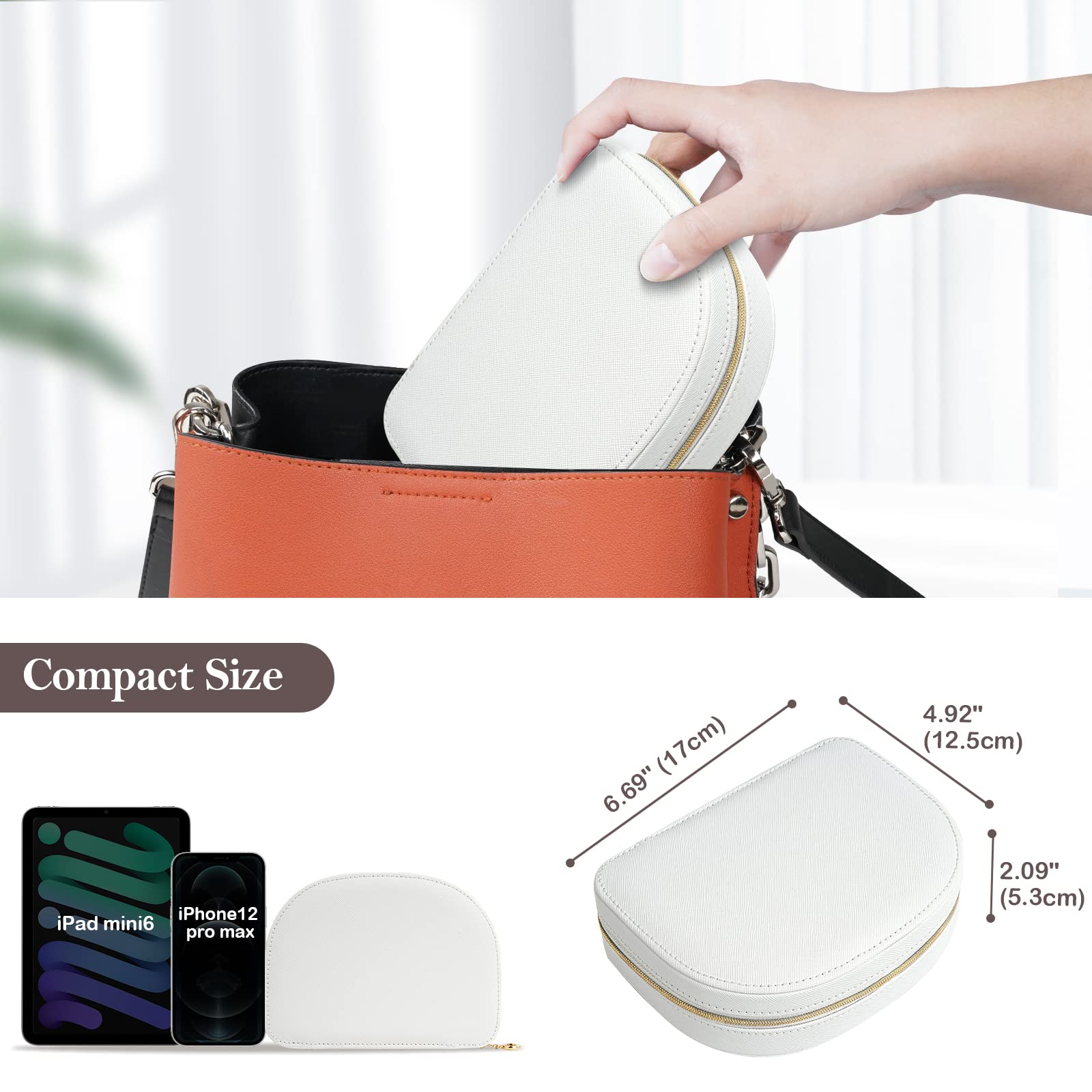Foto 7 pulgar | Joyero Procase, Tamaño Viaje, Piel Sintética Con Forma De Concha Marina - Venta Internacional.