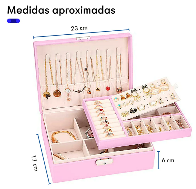 Foto 4 pulgar | Alhajero Xtellar Joyero Estuche Organizador Joyería Amplio Multiusos Color Rosa