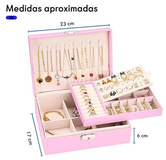 Foto 3 | Alhajero Xtellar Joyero Estuche Organizador Joyería Amplio Multiusos Color Rosa
