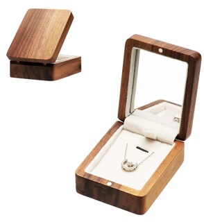 Foto 3 | Caja Xtellar De Madera Nogal Colgante Collar Con Espejo Portátil