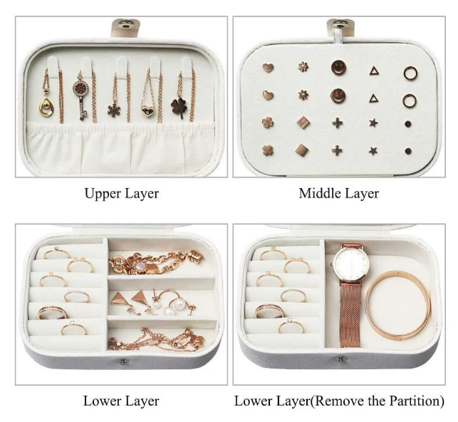 Foto 3 pulgar | Estuche Xtellar De Cuero Para Almacenamiento De Joyas Blanco