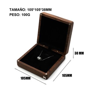 Foto 3 | Caja De Madera Nogal Colgante Para Collar Estuche De Joyería Belug, Cafe Negro