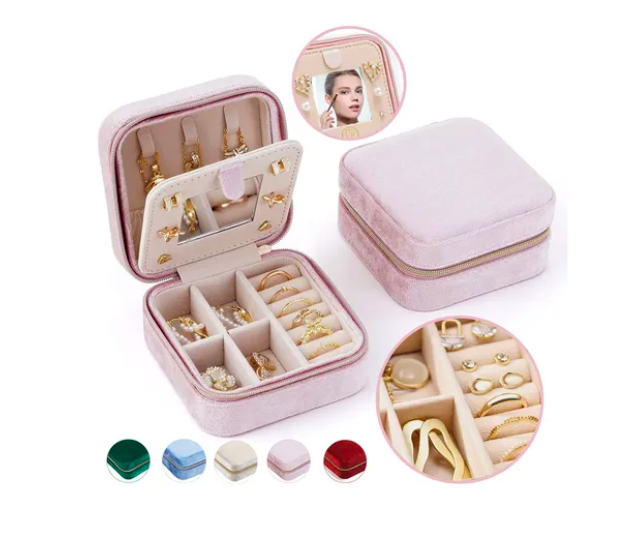 Foto 2 pulgar | Alhajero Xtellar Mini Caja Joyero Con Espejo Portátil Viaje