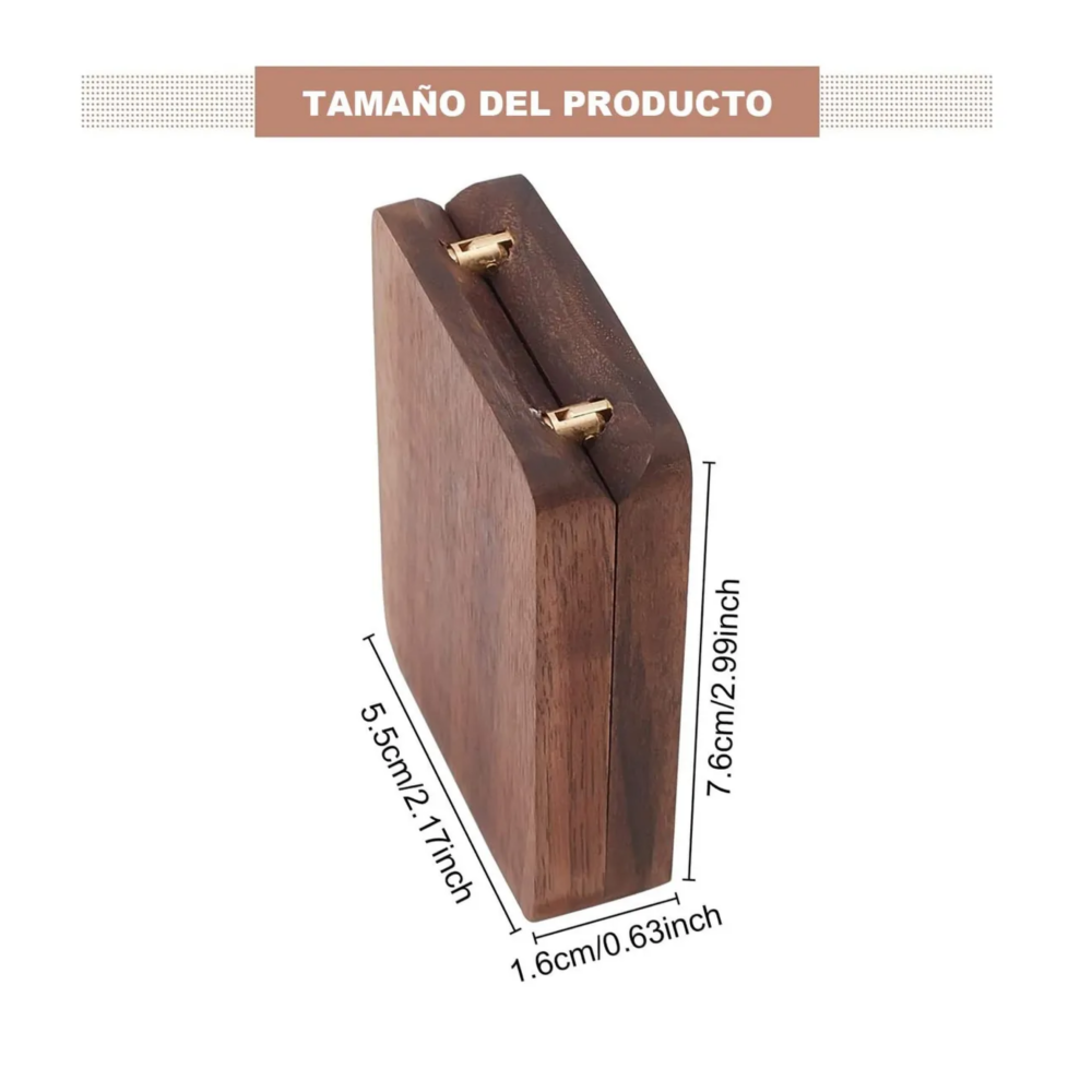 Foto 4 pulgar | Caja Giratoria De Madera Nogal Para Anillos De Compromiso Belug, Cafe Negro