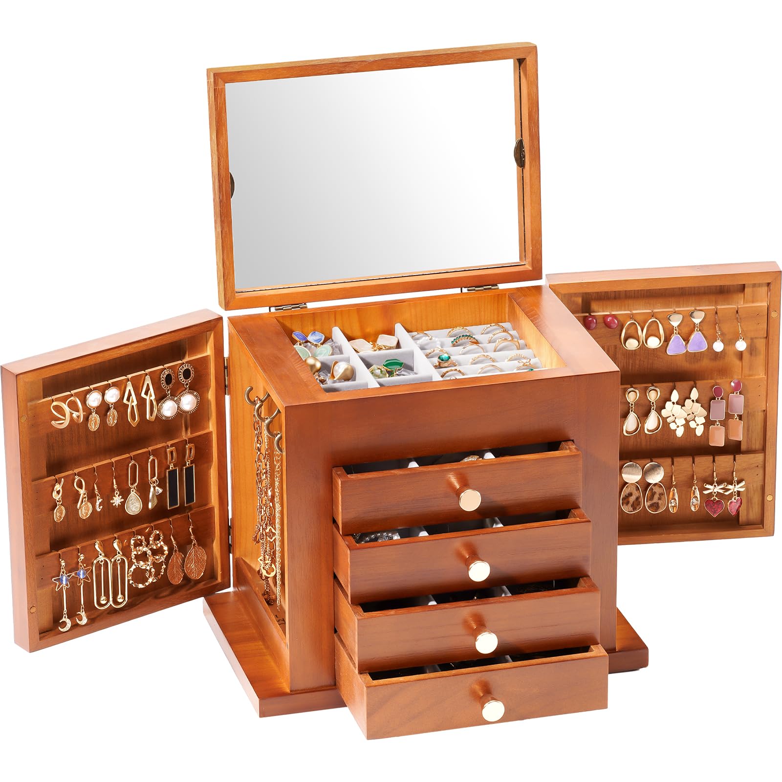 Foto 1 | Joyero de Madera ProCase 5 Niveles con Espejo - Venta Internacional