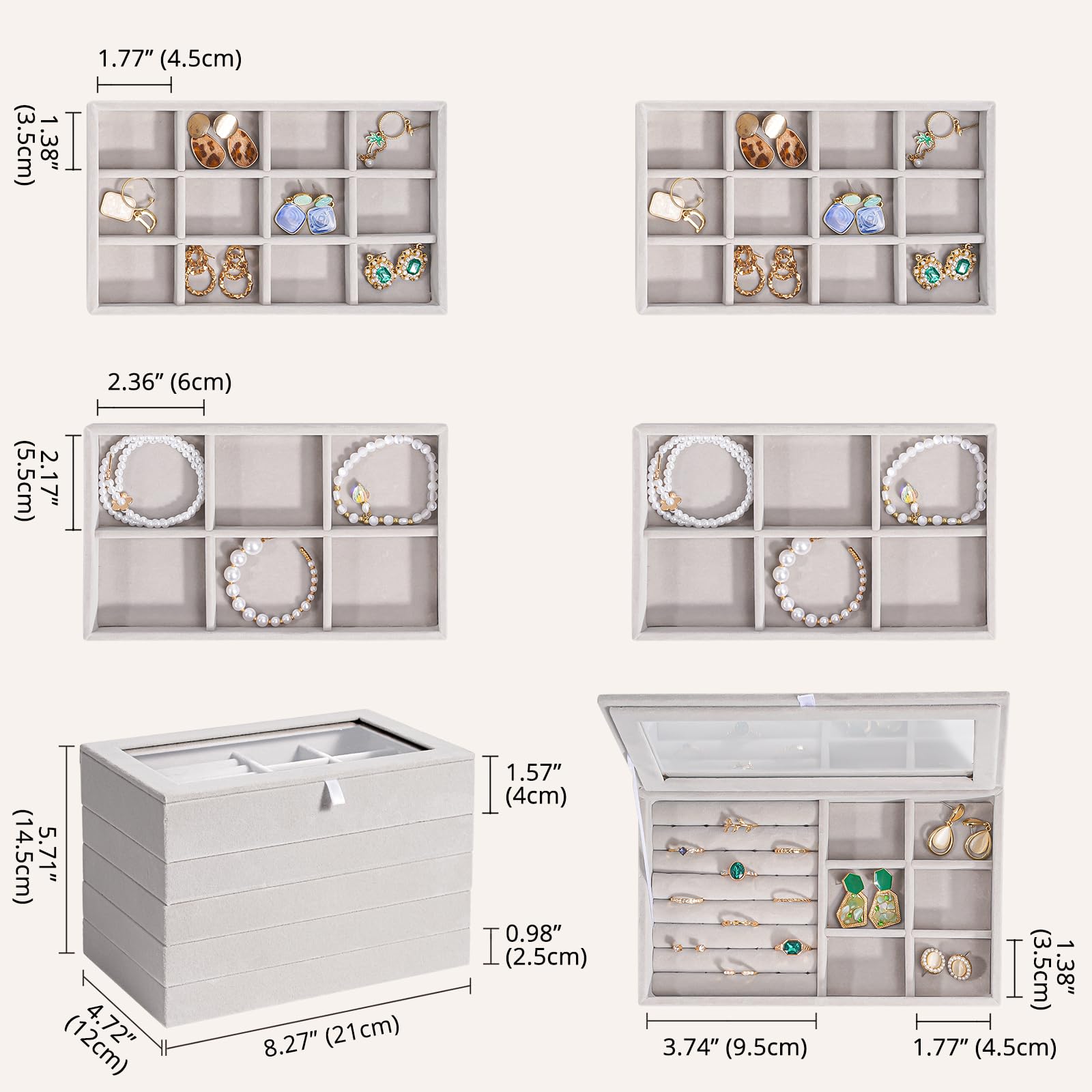 Foto 7 pulgar | Bandeja Organizadora de Joyas ProCase 5 Cajas Apilables - Venta Internacional