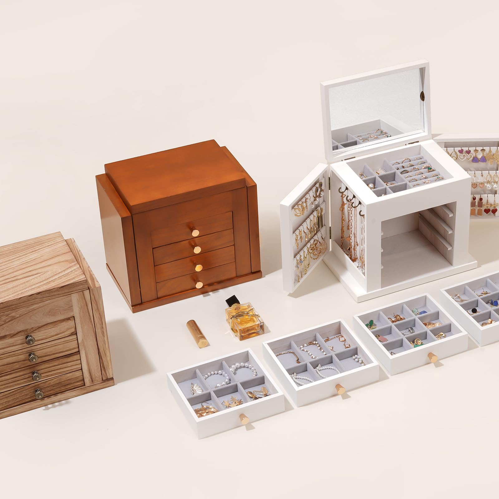 Foto 2 | Joyero de Madera ProCase 5 Niveles con Espejo - Venta Internacional