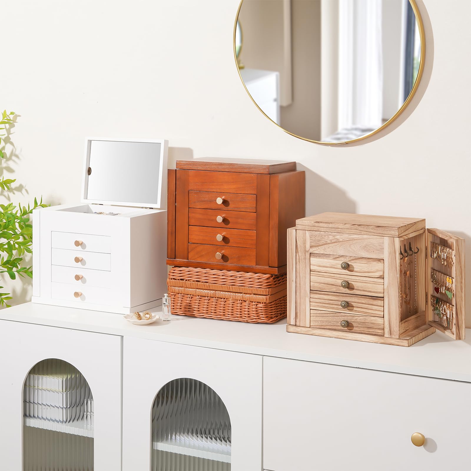 Foto 5 | Joyero de Madera ProCase 5 Niveles con Espejo - Venta Internacional