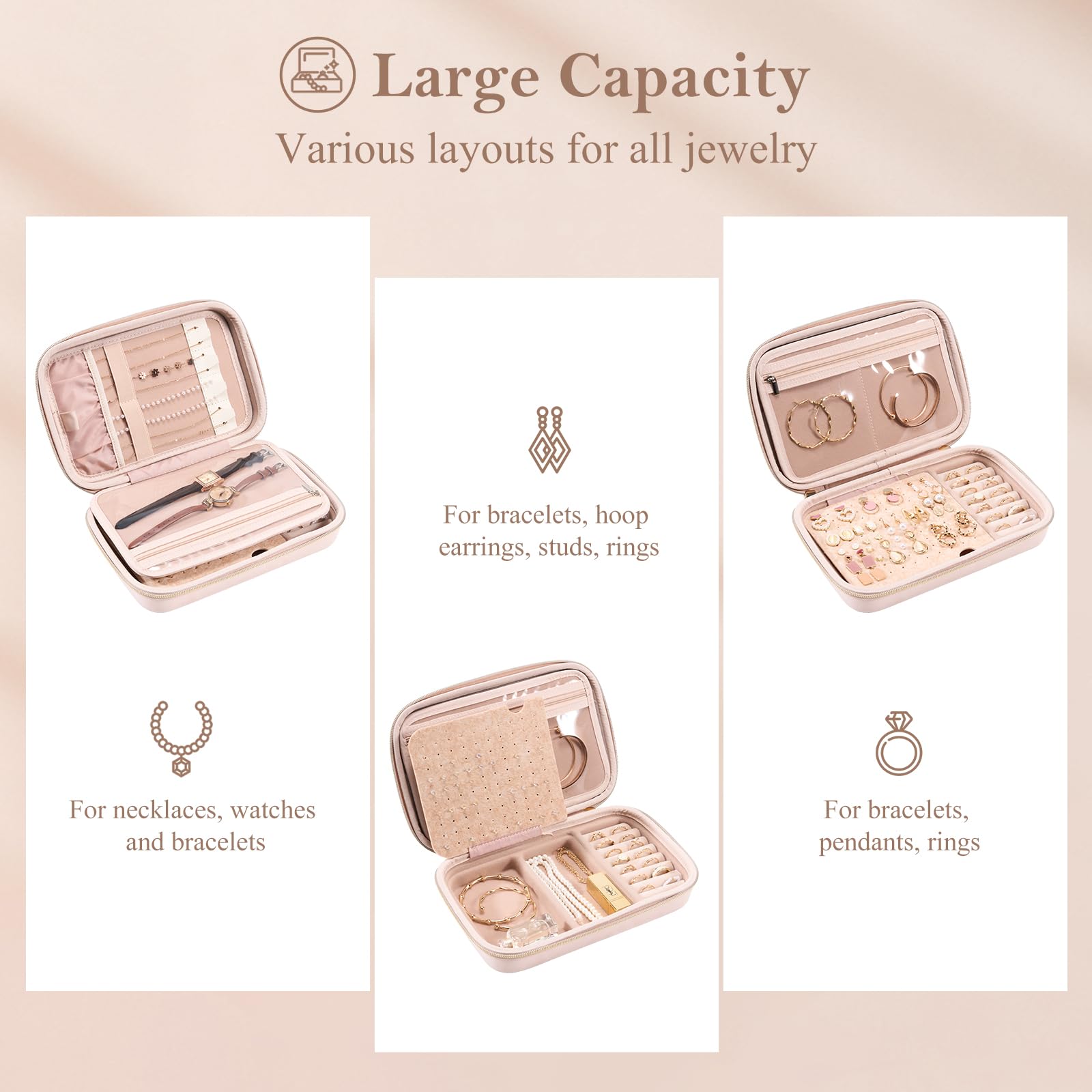 Foto 4 pulgar | Organizador para Joyas Procase Rosa - Venta Internacional