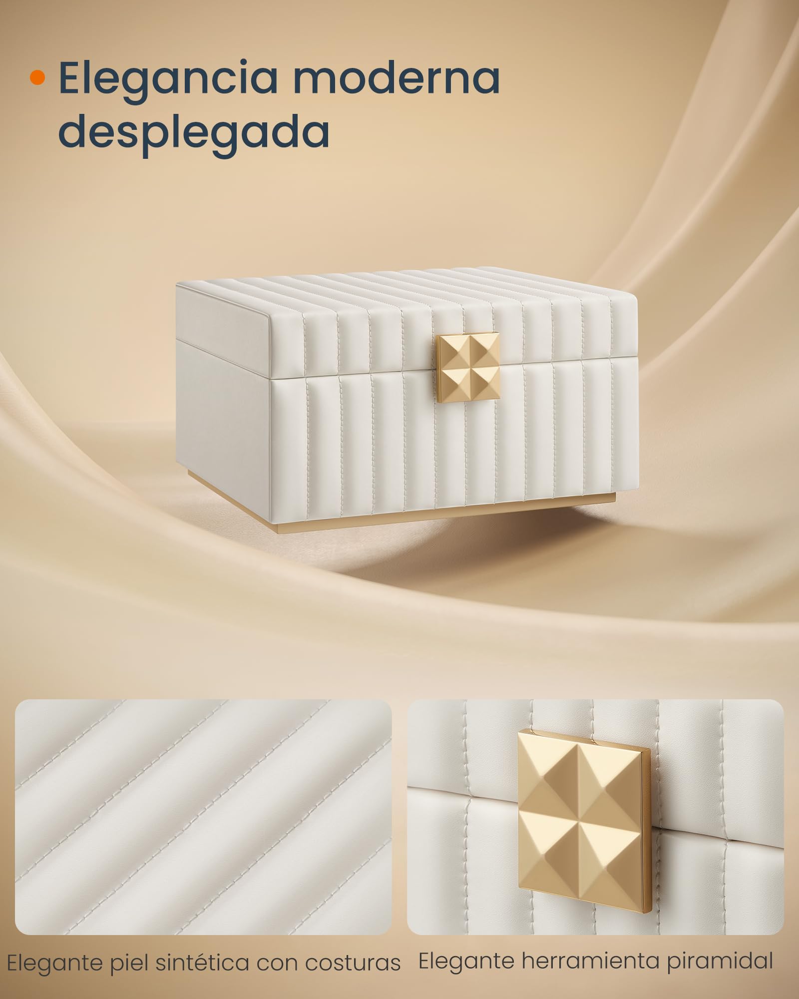 Foto 4 pulgar | Joyero Songmics Mjbc182w01 2 Capas con Espejo Blanco