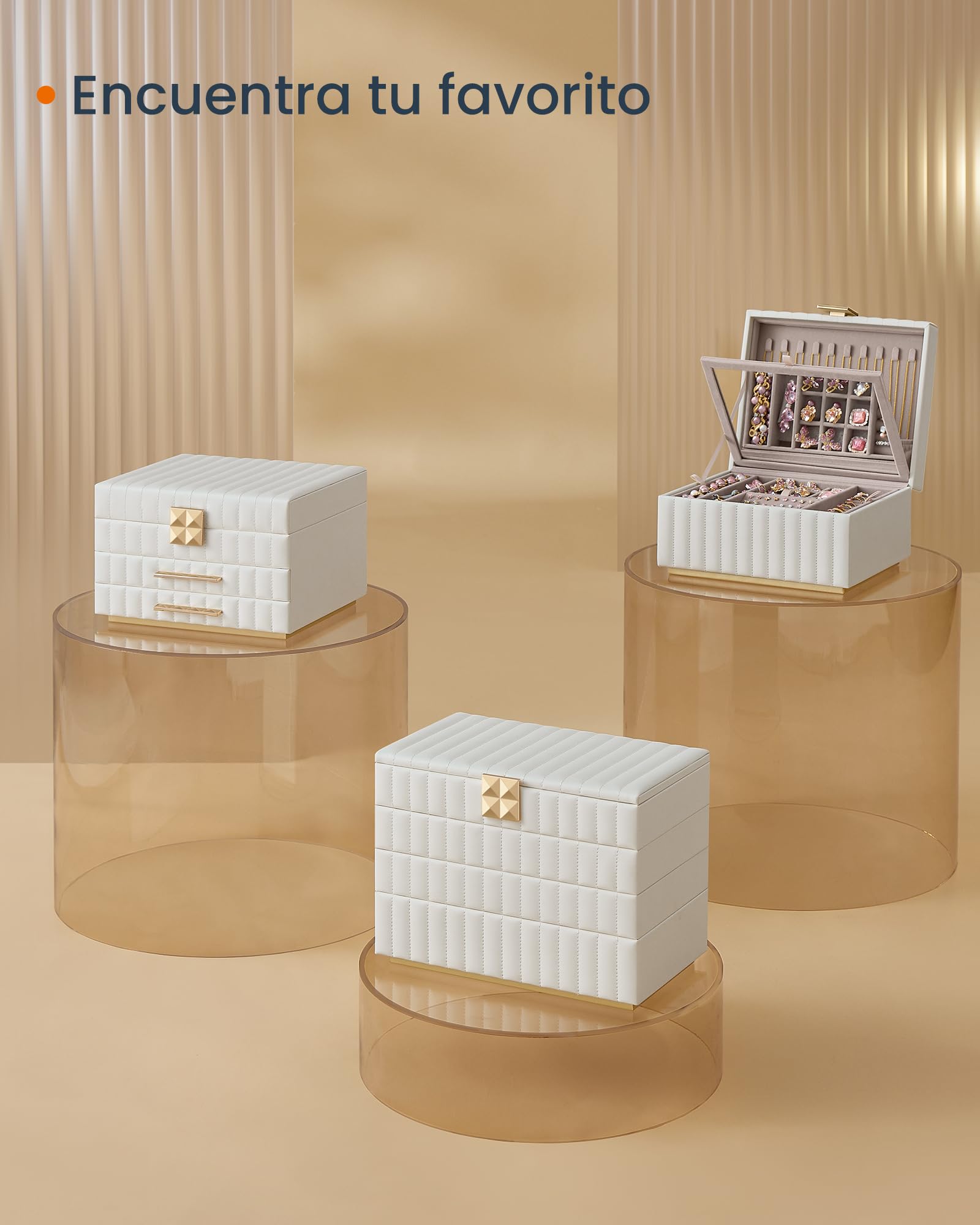 Foto 6 | Joyero Songmics Mjbc182w01 2 Capas con Espejo Blanco