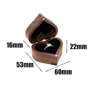 Foto 3 | Caja para Anillo Belug Corazón de Madera Nogal