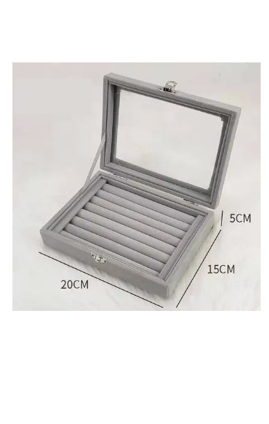 Foto 3 pulgar | Caja De Joyería Pulseras Anillos Portátil Organizador Joyas Color Gris