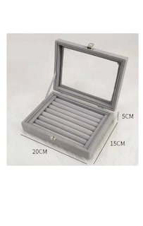 Foto 2 | Caja De Joyería Pulseras Anillos Portátil Organizador Joyas Color Gris