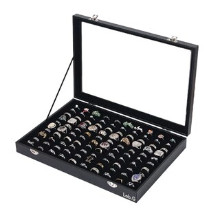 Foto 1 | Bandeja Organizador Anillos De Terciopelo Con 100 Ranuras Lab.g, Negro