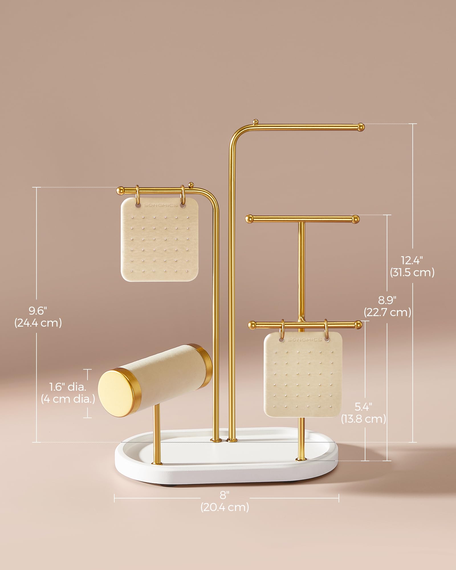 Foto 5 | Soporte Para Joyas Songmics, Organizador De Joyas, Dorado Metálico - Venta Internacional.