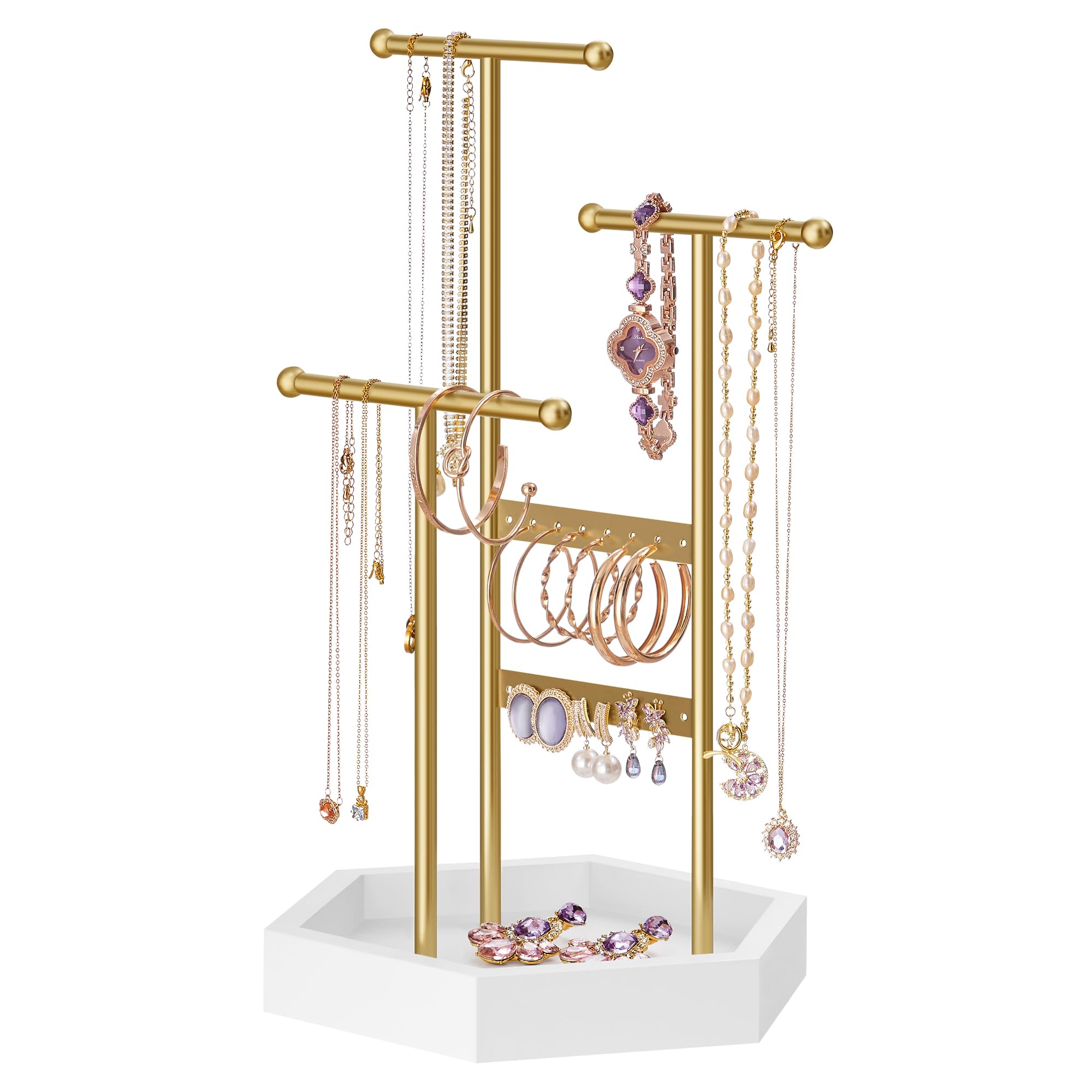 Foto 1 | Soporte Para Joyas Songmics Dorado Y Blanco Para Anillos Ujjs003a01 - Venta Internacional.