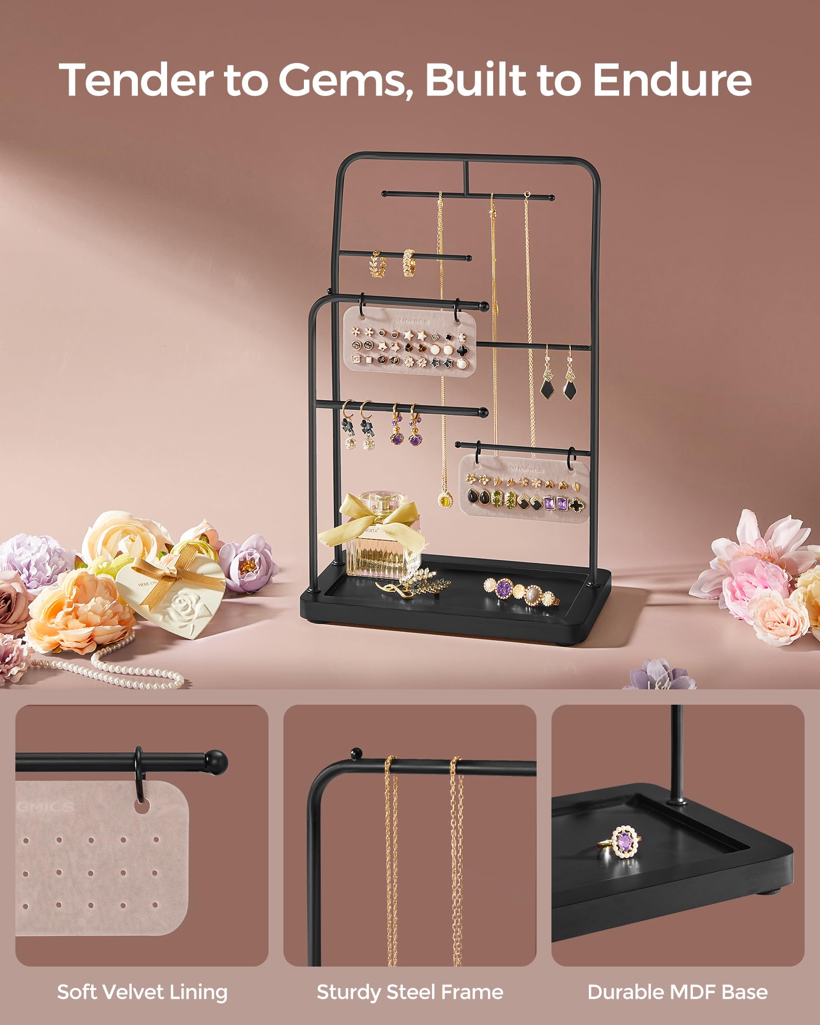 Foto 6 | Soporte Para Joyas Songmics, Organizador De Joyas, Tinta Negra, Ujjs024b01 - Venta Internacional.
