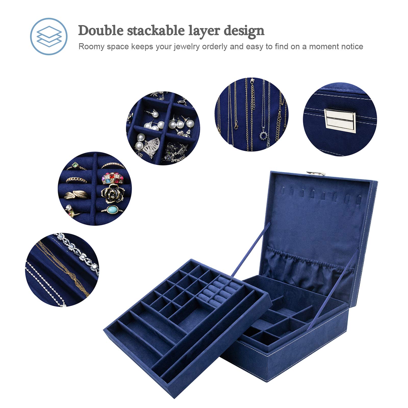 Foto 5 pulgar | Organizador De Joyero Procase Velvet De 2 Capas Para Mujer - Venta Internacional.