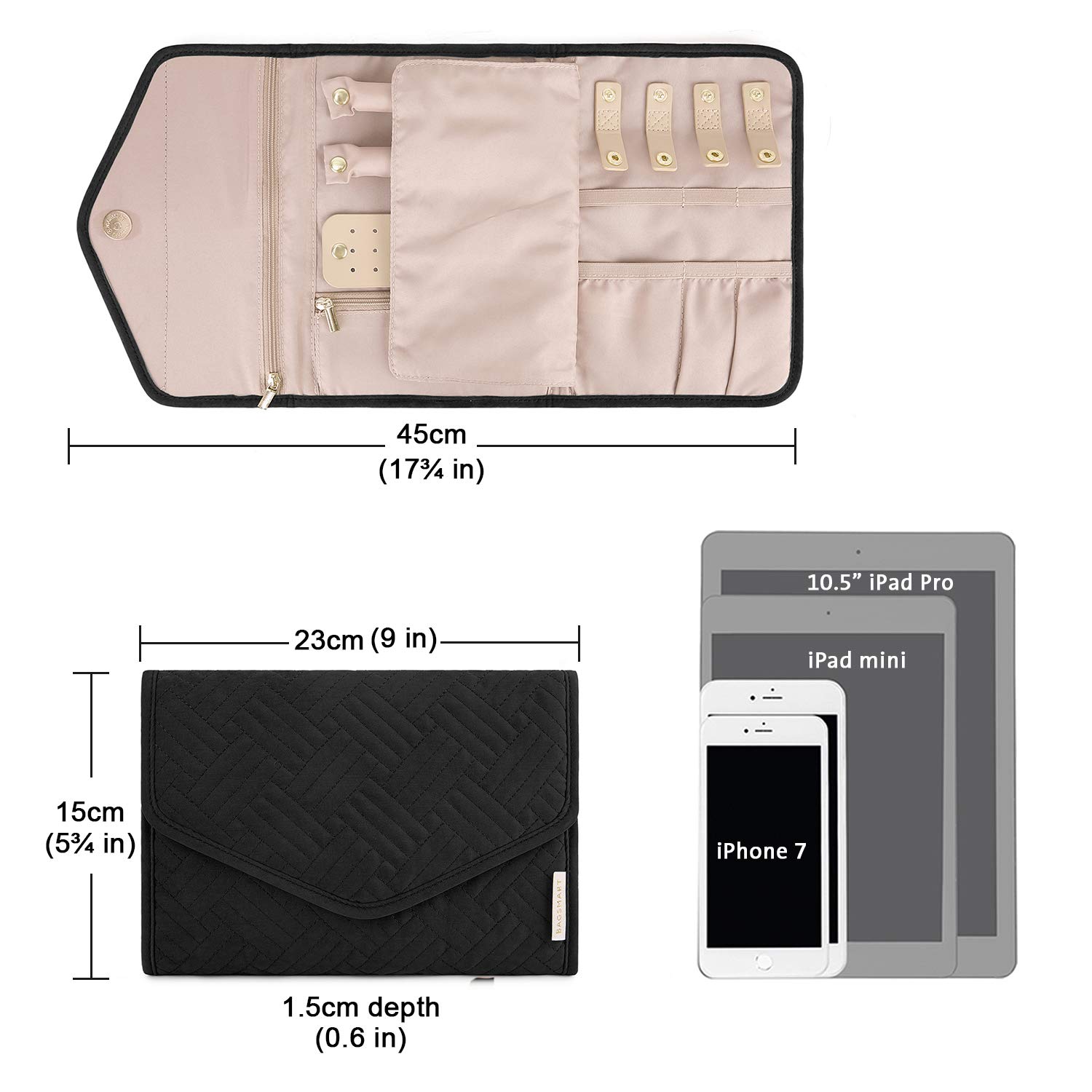 Foto 7 | Bolsa Organizadora De Joyas Bagsmart Travel Roll Negra - Venta Internacional.