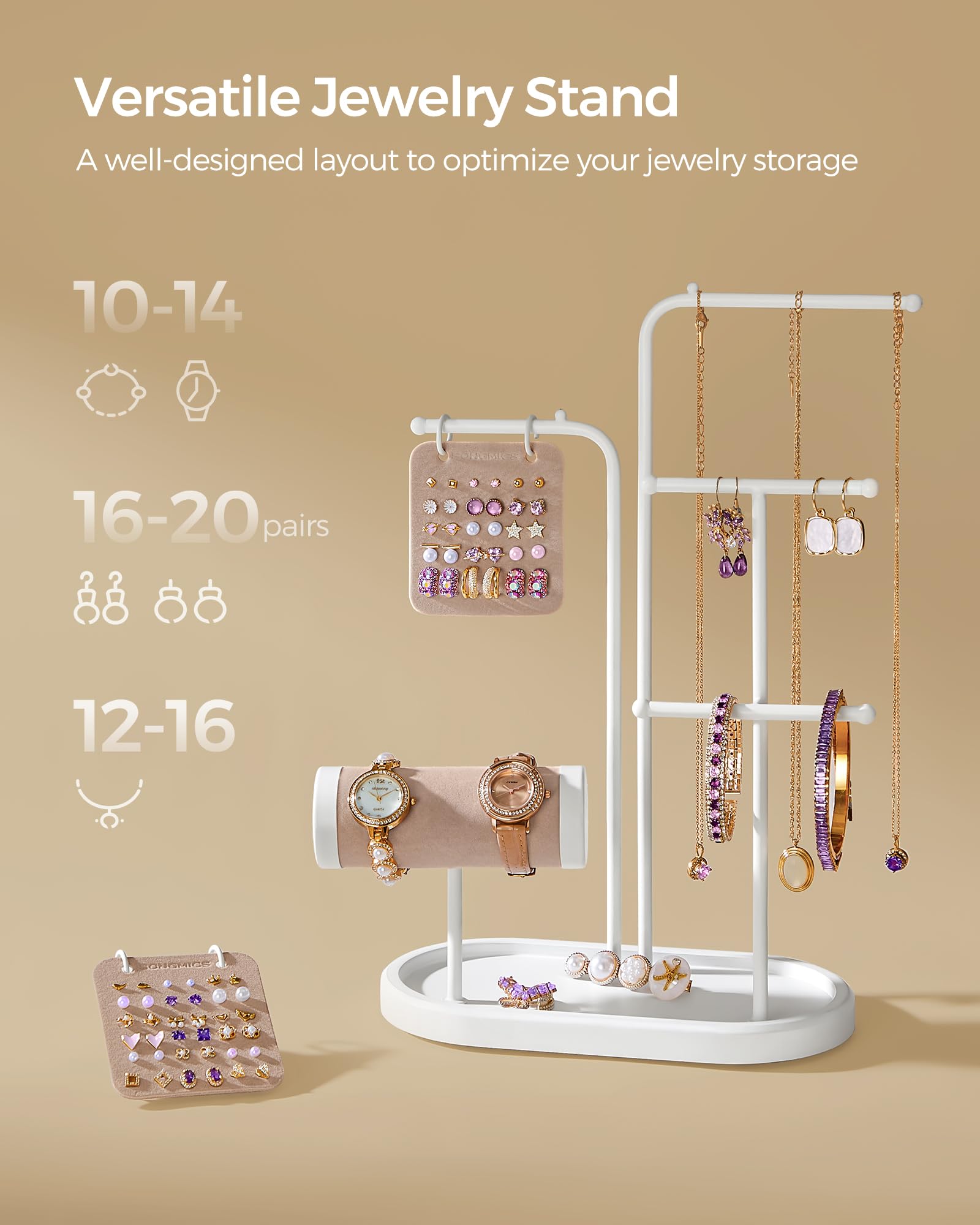 Foto 4 pulgar | Soporte Para Joyas Songmics, Organizador De Joyas, Color Blanco Nube, Ujjs025w01 - Venta Internacional.