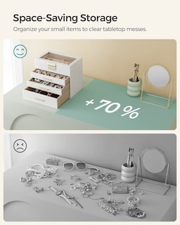 Foto 4 | Joyero Songmics Organizador De 4 Capas Con Tapa De Cristal Y 3 Cajones - Venta Internacional.