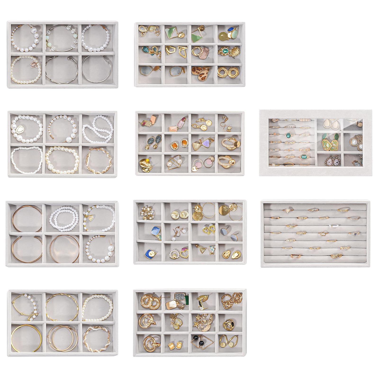 Foto 1 | Bandeja Organizadora De Joyas Procase, 10 Capas, Terciopelo Gris - Venta Internacional.