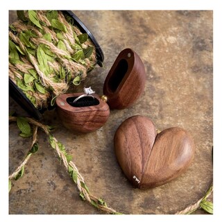 Foto 4 | Caja Corazón Giratoria de Madera para Anillos Lab.g Cafe