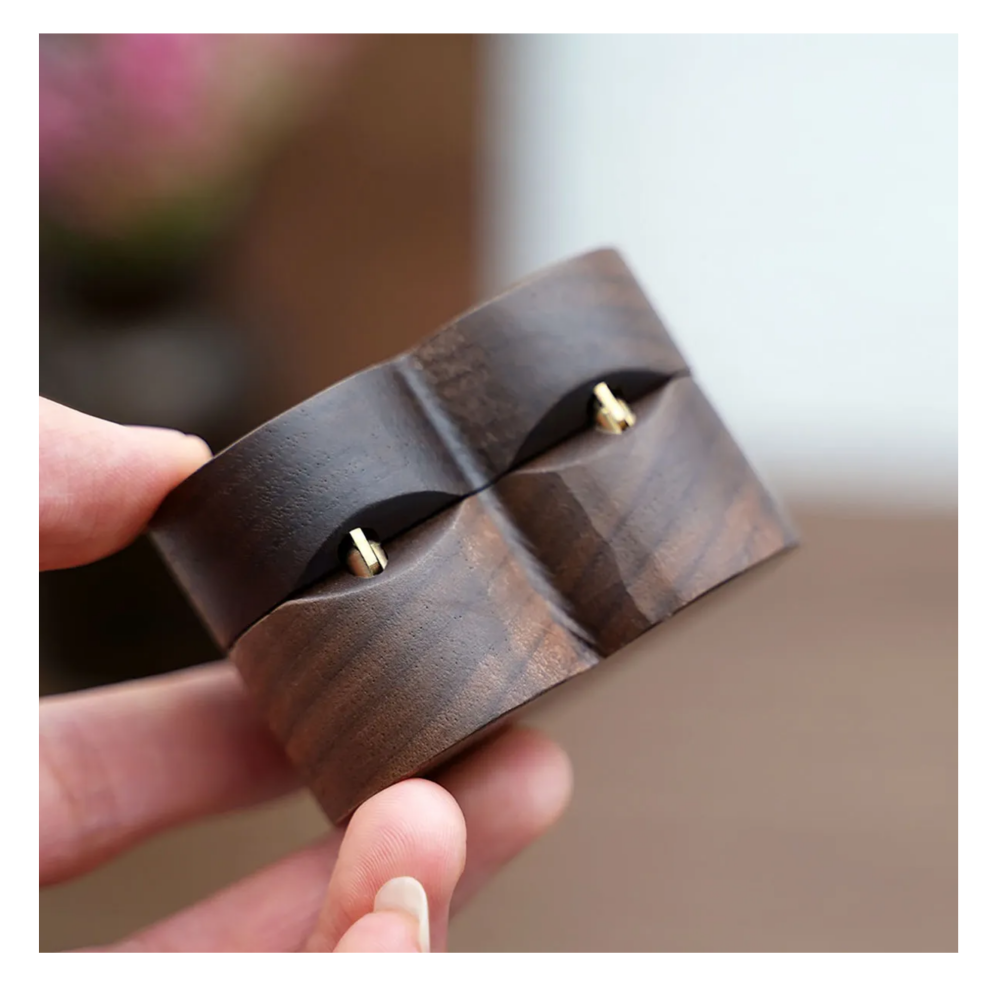 Foto 4 | Caja Corazón de Madera para Anillos Lab.g Cafe Oscuro