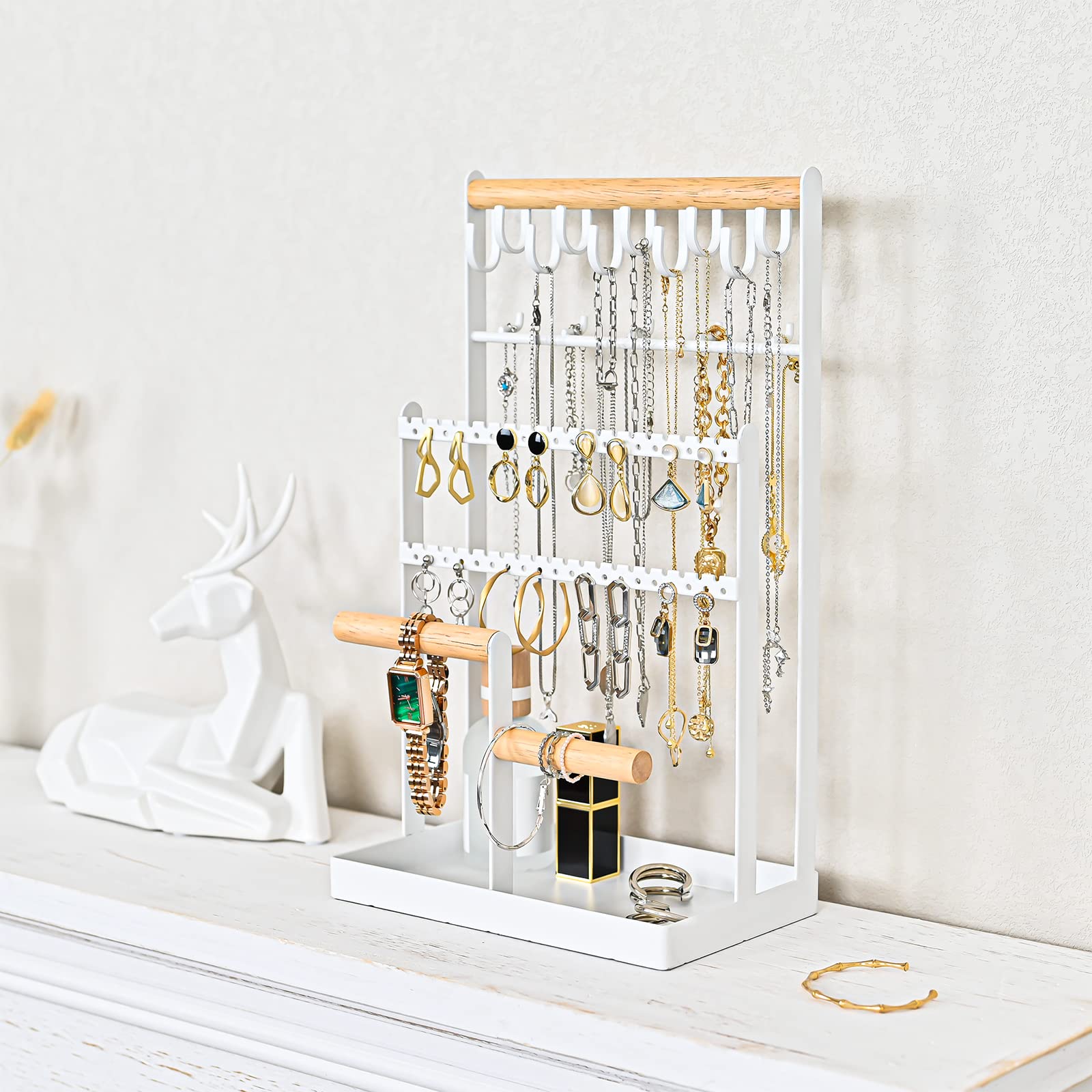 Foto 3 pulgar | Soporte Organizador De Joyas Procase De 6 Niveles Con 15 Ganchos, Blanco - Venta Internacional.