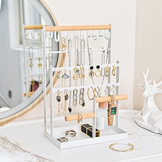 Foto 3 | Soporte Organizador De Joyas Procase De 6 Niveles Con 15 Ganchos, Blanco - Venta Internacional.