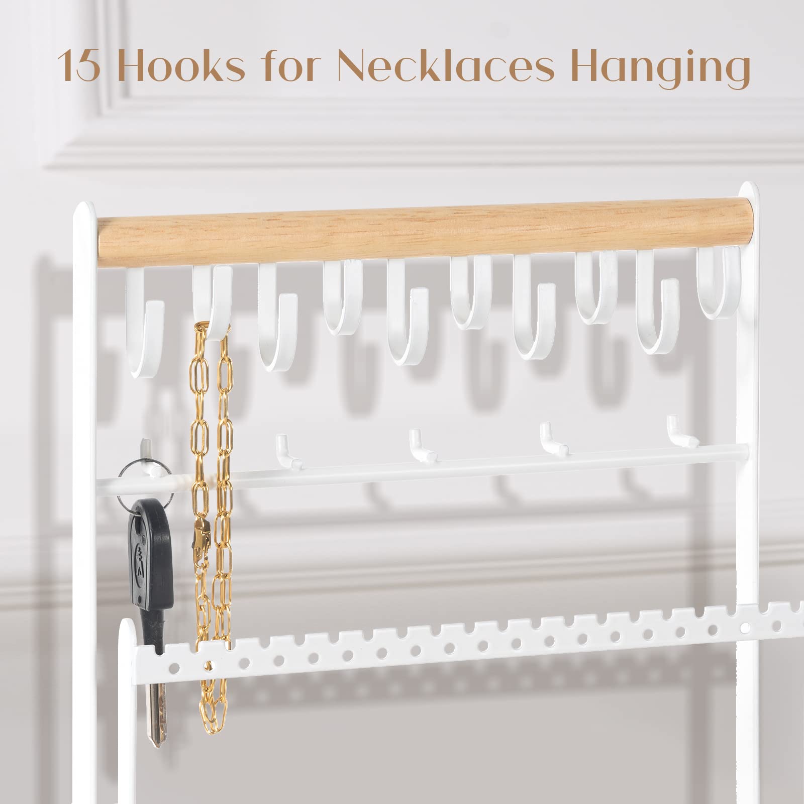 Foto 5 pulgar | Soporte Organizador De Joyas Procase De 6 Niveles Con 15 Ganchos, Blanco - Venta Internacional.