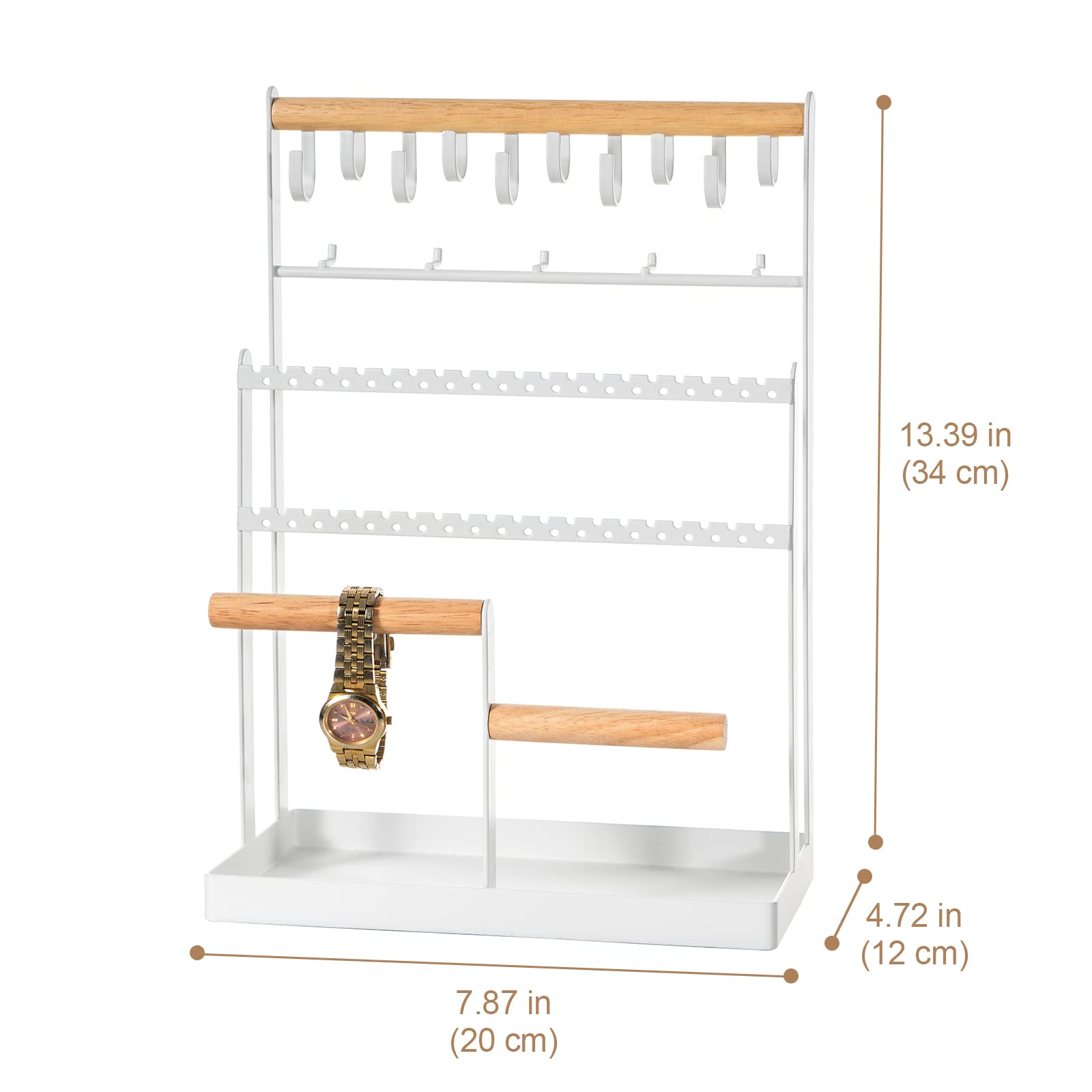 Foto 7 pulgar | Soporte Organizador De Joyas Procase De 6 Niveles Con 15 Ganchos, Blanco - Venta Internacional.