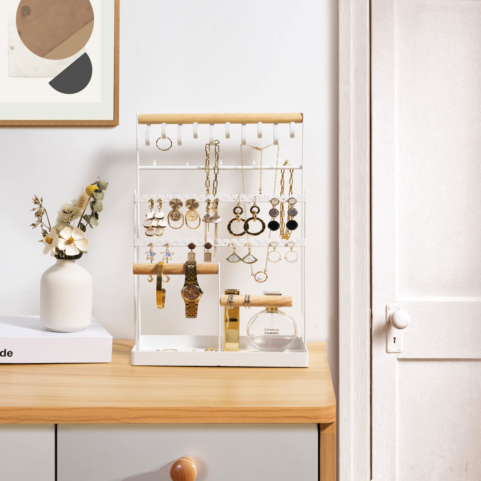 Foto 8 pulgar | Soporte Organizador De Joyas Procase De 6 Niveles Con 15 Ganchos, Blanco - Venta Internacional.