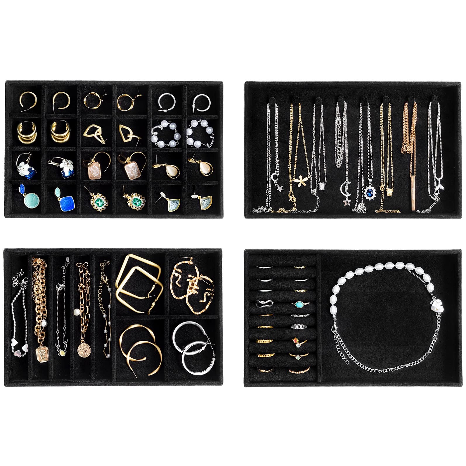 Foto 2 pulgar | Bandejas Organizadoras De Joyas Procase Apilables Para Cajones, Color Negro - Venta Internacional.