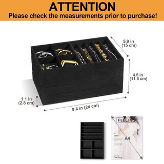 Foto 2 | Bandejas Organizadoras De Joyas Procase Apilables Para Cajones, Color Negro - Venta Internacional.