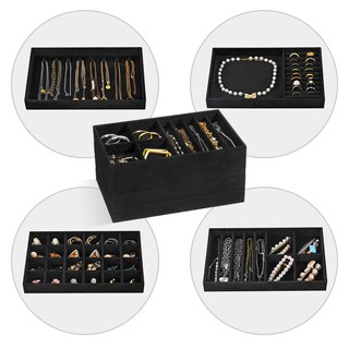 Foto 4 | Bandejas Organizadoras De Joyas Procase Apilables Para Cajones, Color Negro - Venta Internacional.