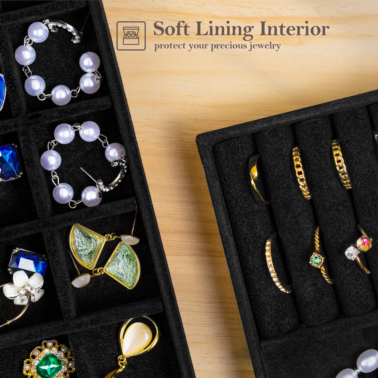 Foto 5 | Bandejas Organizadoras De Joyas Procase Apilables Para Cajones, Color Negro - Venta Internacional.