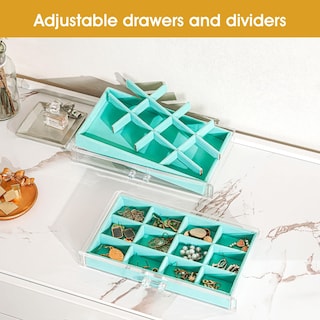 Foto 2 | Joyero Procase, Organizador De Pendientes, 3 Cajones, Color Aguamarina - Venta Internacional.