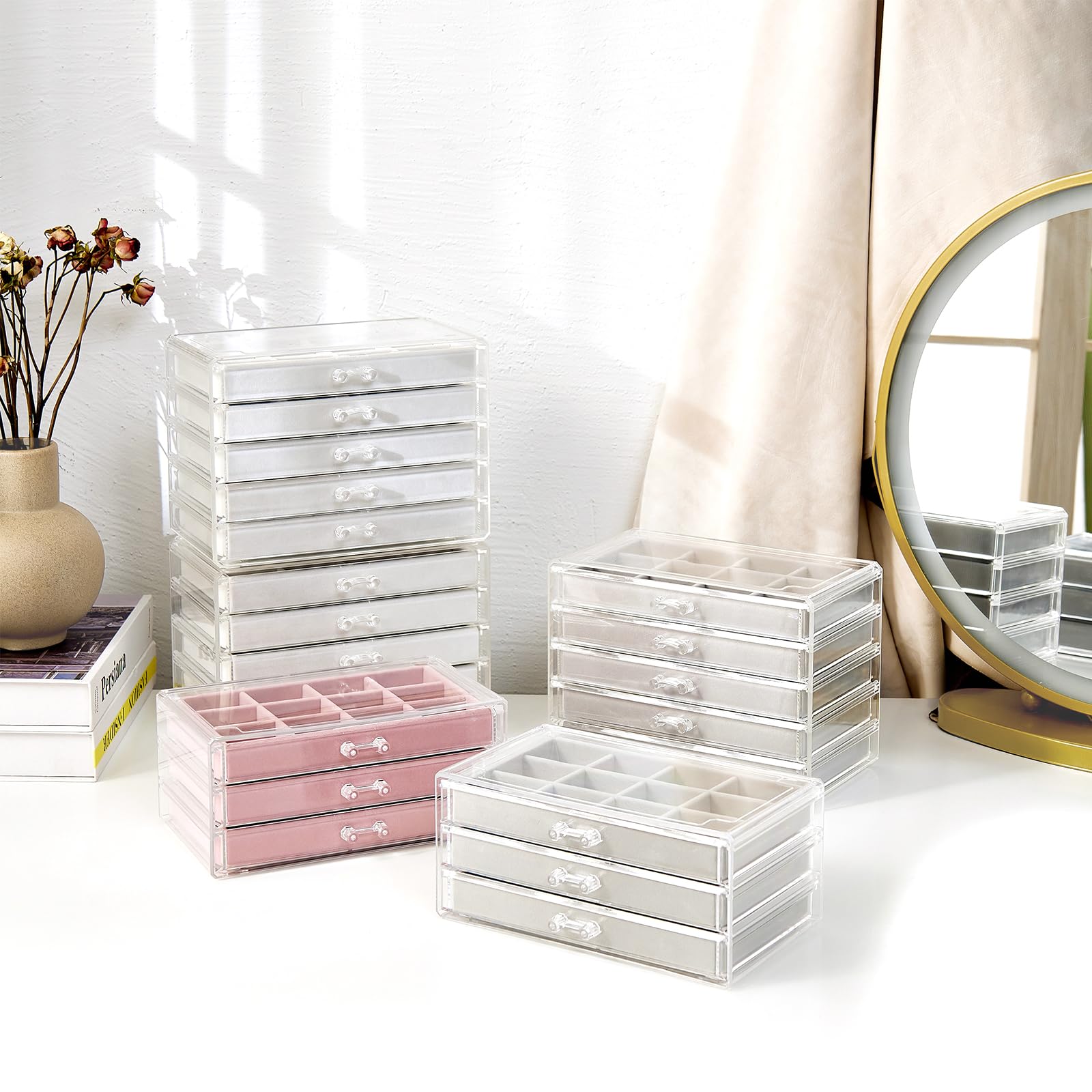 Foto 5 | Joyero Procase Organizador Para Pendientes Con 3 Cajones, Color Gris - Venta Internacional.