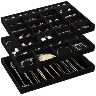 Foto 1 | Organizador De Joyas Procase, Apilable, Grande, Paquete De 3 Unidades, Terciopelo - Venta Internacional.