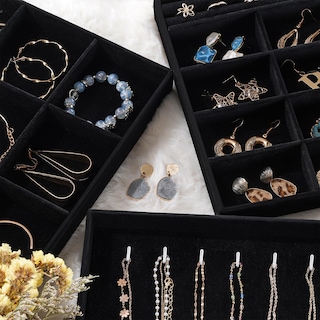 Foto 2 | Organizador De Joyas Procase, Apilable, Grande, Paquete De 3 Unidades, Terciopelo - Venta Internacional.