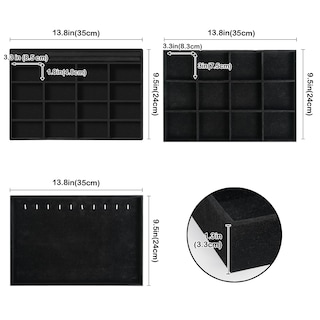 Foto 4 | Organizador De Joyas Procase, Apilable, Grande, Paquete De 3 Unidades, Terciopelo - Venta Internacional.