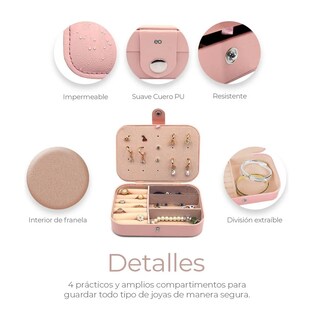 Foto 3 | Organizador Joyas Estuche Aretes Anillos Alhajero Eo Safe Imports Esi-19817 Rosa