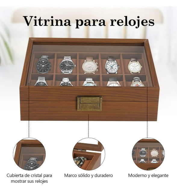 Foto 2 | Caja Xtellar Para Relojes Y Alhajero Con 10 Compartimentos