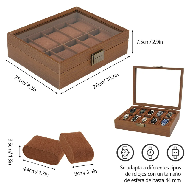 Foto 5 pulgar | Caja Xtellar Para Relojes Y Alhajero Con 10 Compartimentos