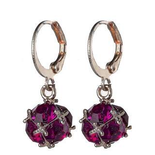 Foto 1 | Pendientes Huoguo Con Adorno De Circonitas Rojas Rosas - Venta Internacional.